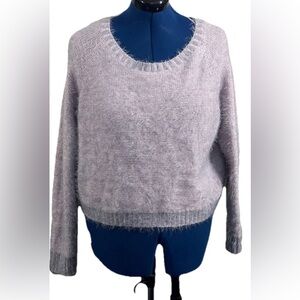 Cotton On Knit Wear Fuzzy Sweater‎ Purple Pink Sz Large Cropped Australian